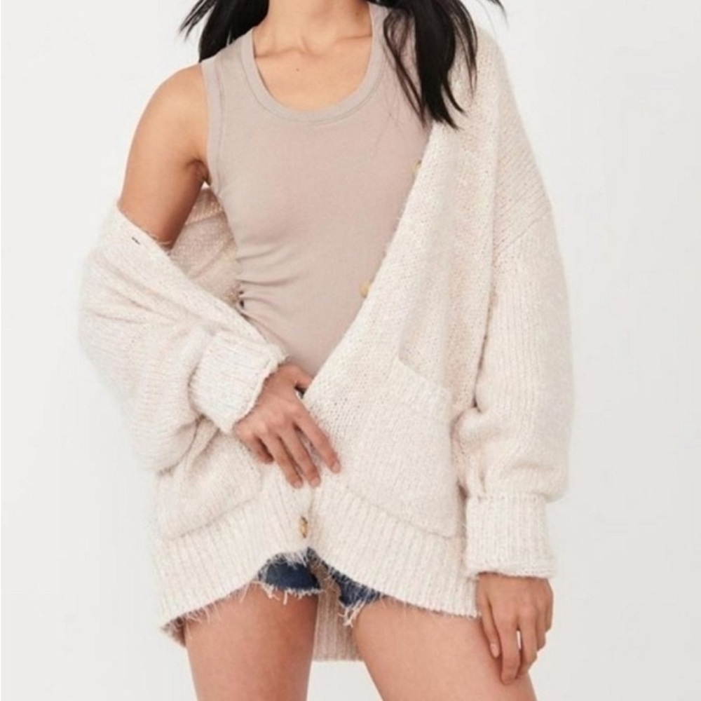 NWOT Free People Nevermind Cardigan in Crème Brulee